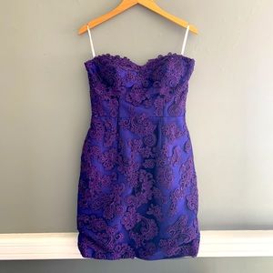 Lace appliqué sweetheart cocktail / bridesmaid